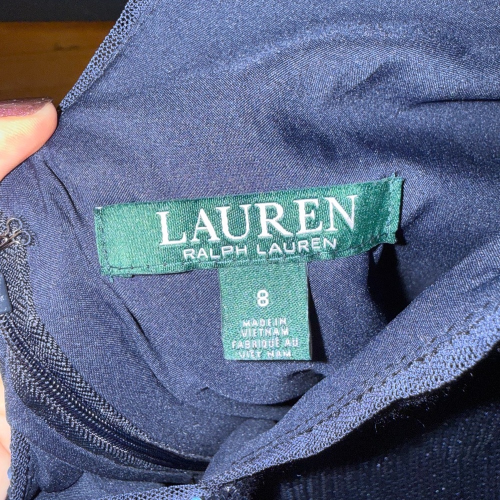 Navy Sequin and Velvet Ralph Lauren dress - Picture 2 of 3